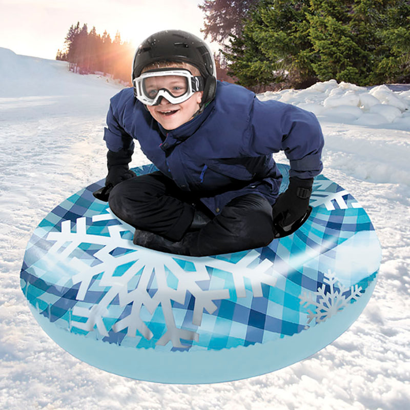 Load image into Gallery viewer, 43&quot; Pipeline Sno™ Clear Top Racer Sno-Tube - Cool Blue Plaid
