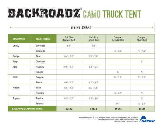 Backroadz Camo Truck Tent