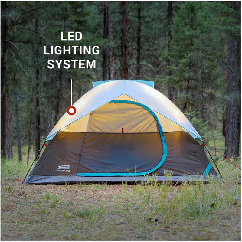 Load image into Gallery viewer, COLEMAN ONESOURCE RECHARGEABLE 4-PERSON CAMPING DOME TENT W/AIRFLOW SYSTEM &amp; LED LIGHTING
