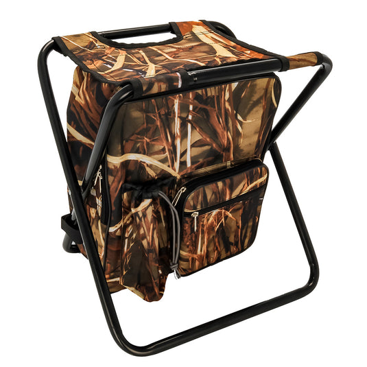 CAMCO CAMPING STOOL BACKPACK COOLER - CAMOUFLAGE