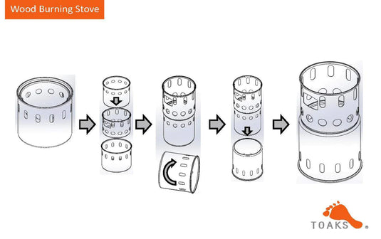 TITANIUM BACKPACKING WOOD BURNING STOVE