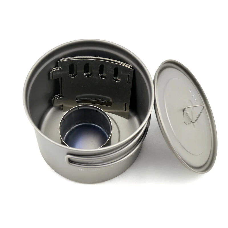 Load image into Gallery viewer, TITANIUM ALCOHOL STOVE AND 900ML POT COOK SYSTEM
