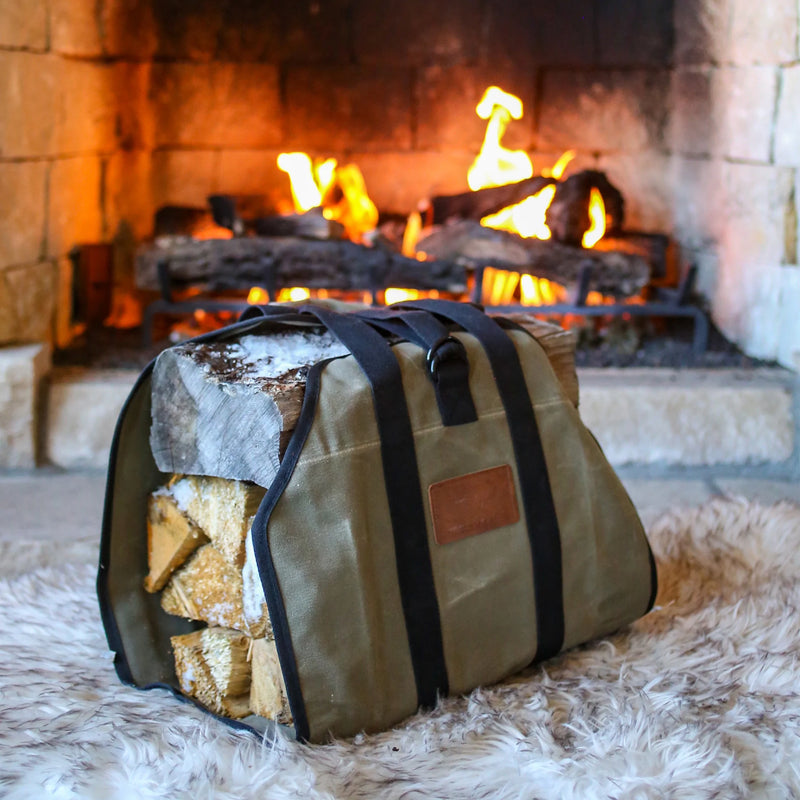 Load image into Gallery viewer, Diamond Shape Canvas Firewood Log Carriers
